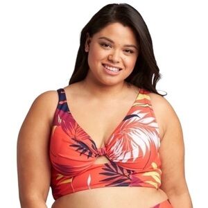 Lane Bryant Underwire Plunge Keyhole Swim Bikini Top 44DDD